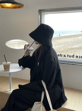 渔夫帽子女高冷禁欲系纯色大檐遮阳防晒盆帽ins休闲百搭水桶帽夏