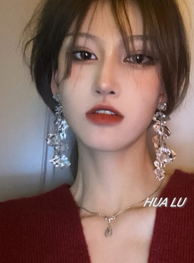 不规则夸张冰块耳环欧美耳钉耳夹