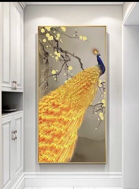 入户玄关装饰画镶钻晶瓷画
