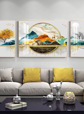 简约客厅装饰画沙发背景墙壁