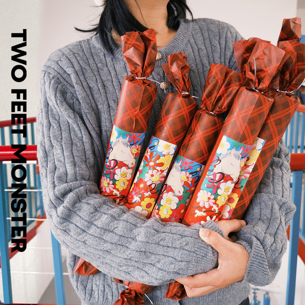 「两脚怪|原创设计马年窗花贴纸」新年春节装饰2026静电玻璃贴,淘宝优惠券,粉丝福利购,淘宝优惠卷