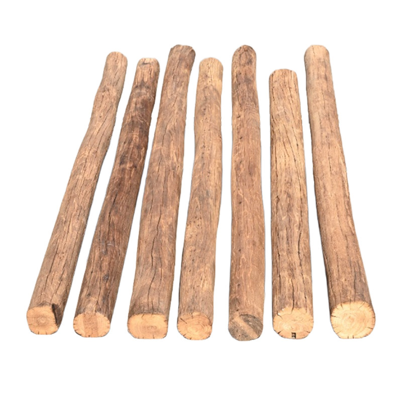 老榆木风化原木圆柱防腐实木柱子家用隔断屏风楼梯栏杆扶手旧木头 - 图3