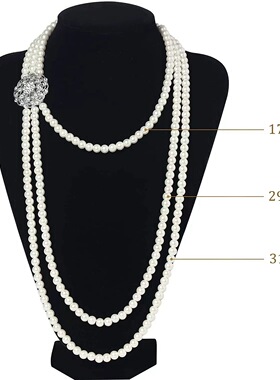 欧美外贸项链饰品气质新娘人造珍珠水晶镶钻长款三层项链耳环组合