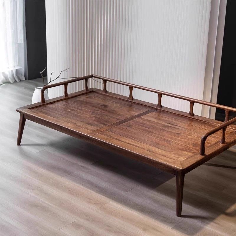 新中式罗汉床北美黑胡桃木罗汉榻现代简约禅意仿古实木沙发床组合,淘宝优惠券,粉丝福利购,淘宝优惠卷