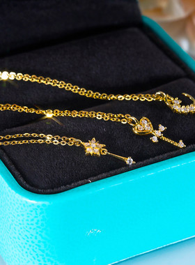 D色莫桑石许愿星项链小众