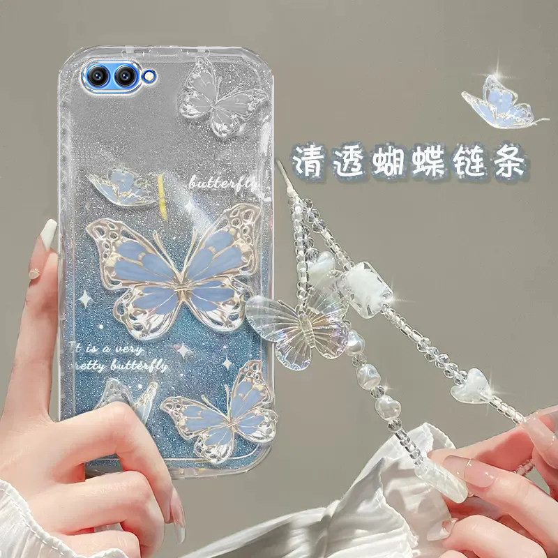 荣耀v10手机壳荣耀v9透明v40蝴蝶v20套v30全包pro防摔5潮60奢华80高档T手链30闪粉100款40新50软70女honor - 图0