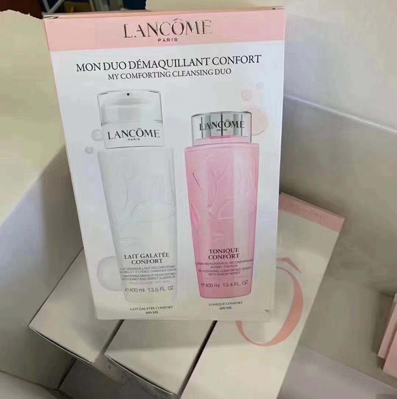 现货正品Lancome兰蔻大粉水/洁面卸妆乳400ml滋润清滢爽肤水套装-图3