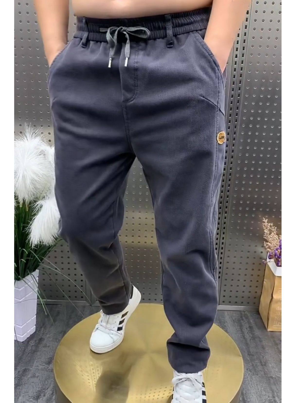 春秋新款弹力老爹牛仔裤宽松男士休闲裤哈伦裤加绒中年直筒长裤潮,淘宝优惠券,粉丝福利购,淘宝优惠卷