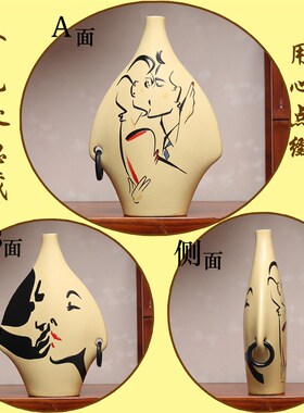 东南亚云南丽江少数民族特色手工装饰品陶瓷博古架玄关酒橱柜摆件