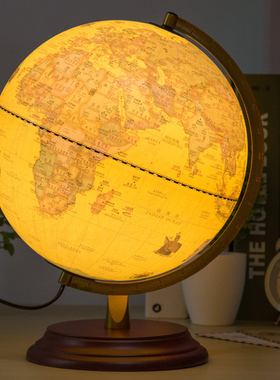 志诚 25cm美式复古地球仪台灯 32cm大号书房办公桌面摆件装饰礼品