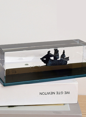 创意流体水液体漂流泰坦尼克号游轮海盗帆船油滴减压桌面摆件礼物