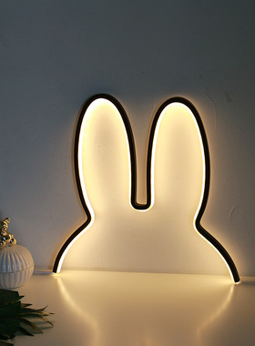 ins兔子耳朵led灯usb墙面挂件