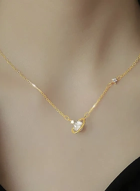 925镀银星球项链2022年新款女夏轻奢小众设计ins毛衣链高级锁骨链