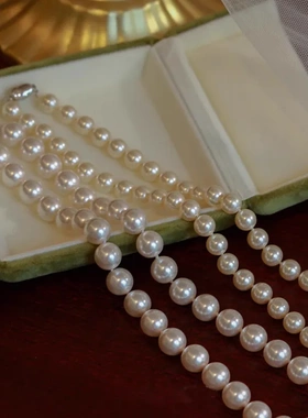 母贝珠项链不掉色女秋冬珍珠毛衣链高级感轻奢百搭串珠锁骨链饰品