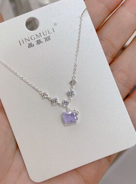 晶慕丽 钻闪锆猫咪项链女简约甜美锁骨链高级感ins礼物女ins风