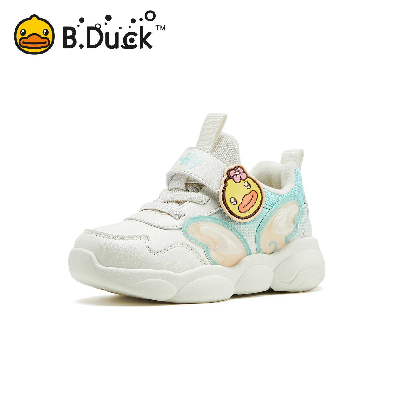 B.Duck小黄鸭童鞋小童棉鞋女童鞋子冬季新款加绒二棉儿童运动鞋潮