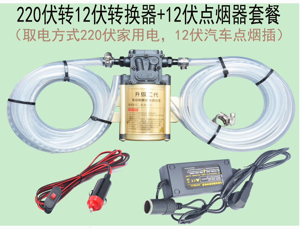 电动抽油泵12v24V220V汽车油箱抽油泵汽油柴油自吸泵加油机透明管-图0