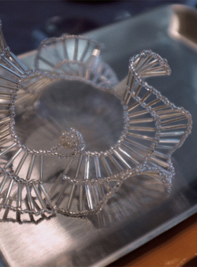 Vintage 重工日系小众手作小米珠串珠饰品立体波浪项链手镯手链