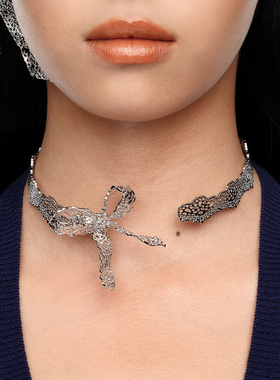 YVMIN尤目 x SHUSHUTONG 蕾丝蝴蝶结项圈项链情人节生日礼物