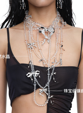 YVMIN尤目 蝴蝶结多层项链女生日礼物设计师新品