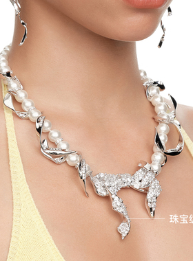 YVMIN尤目 蝴蝶结单层项链锁骨链女生日礼物设计师新品