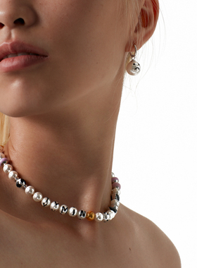 尤目手绘珍珠纯银银项链