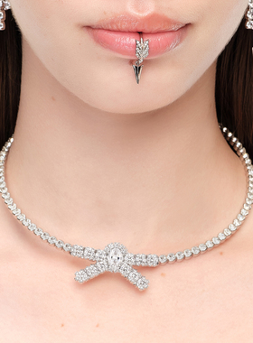 YVMIN尤目宝石蝴蝶结环绕项链