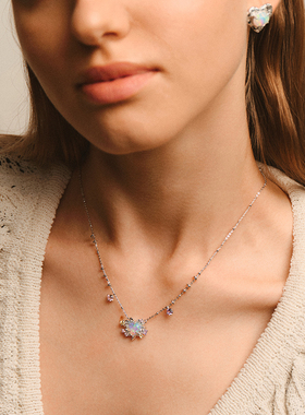 YVMIN尤目欧泊纯银项链女锁骨链