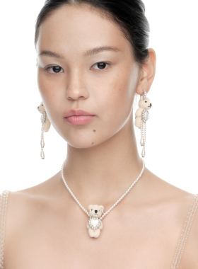 YVMIN尤目爱心母贝珍珠小熊项链