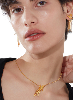 YVMIN尤目短流苏液态蝴蝶项链