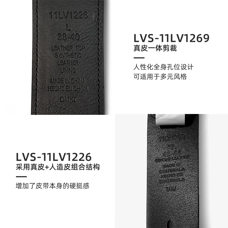 美国正品 Levis李维斯真皮皮带男针扣休闲百搭牛仔裤腰带11LV1269