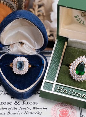 JBK复古宫廷宝石星芒镀金戒指