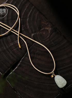 【无忧渡项链】天然和田玉项链无忧佛佛雕刻挂件坠链可爱设计款