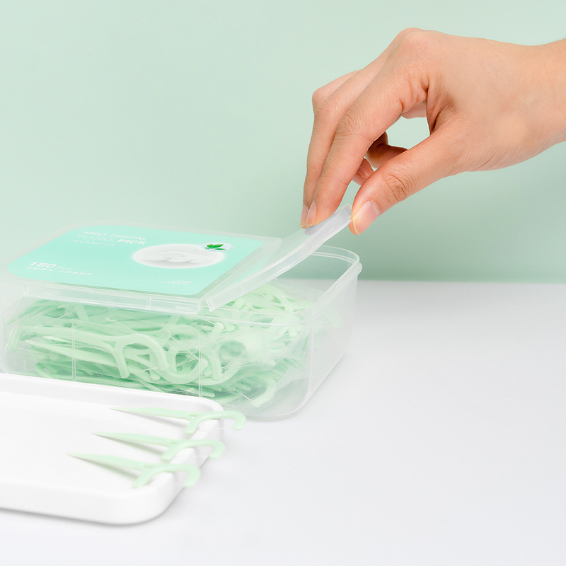 miniso名创优品旗舰店MINISO名创优品牙线棒家庭装超细扁线便携随身薄荷牙线(360支装)0