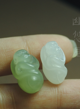 幽悠居俄罗斯碧玉生肖猴手串吊坠