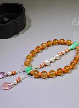 碧玺A货翡翠故宫同款十八子手串