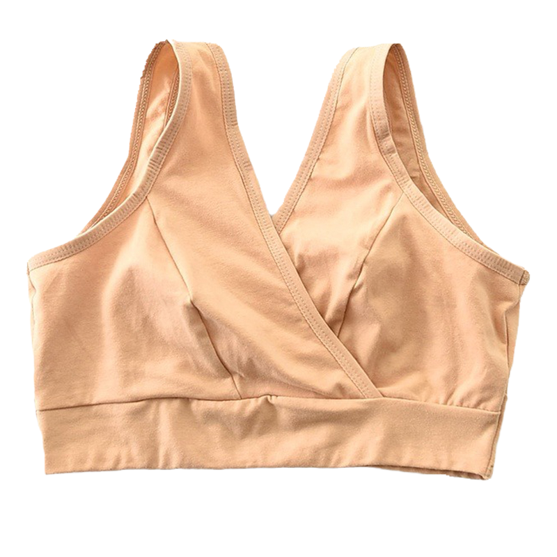 孕妇纯棉交叉背心式哺乳文胸无海绵宽肩带产后喂奶布胸罩睡觉超薄,淘宝优惠券,粉丝福利购,淘宝优惠卷