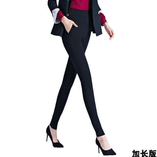 Close-fitting high waist tights elastic waist black length
