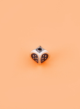 S925纯银复古迷你菱形隔珠首饰配件 手工DIY饰品串珠材料手链配饰