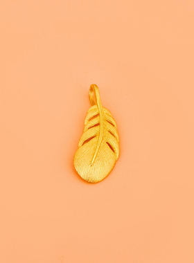 S925纯银羽毛树叶挂坠古法银镀金24K编绳串珠手链文玩银配件饰品