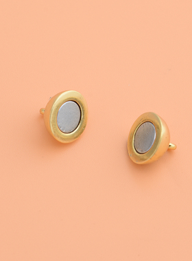 diy纯银光面双环项链