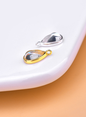 纯银幻彩水晶水滴吊坠项链手挂件