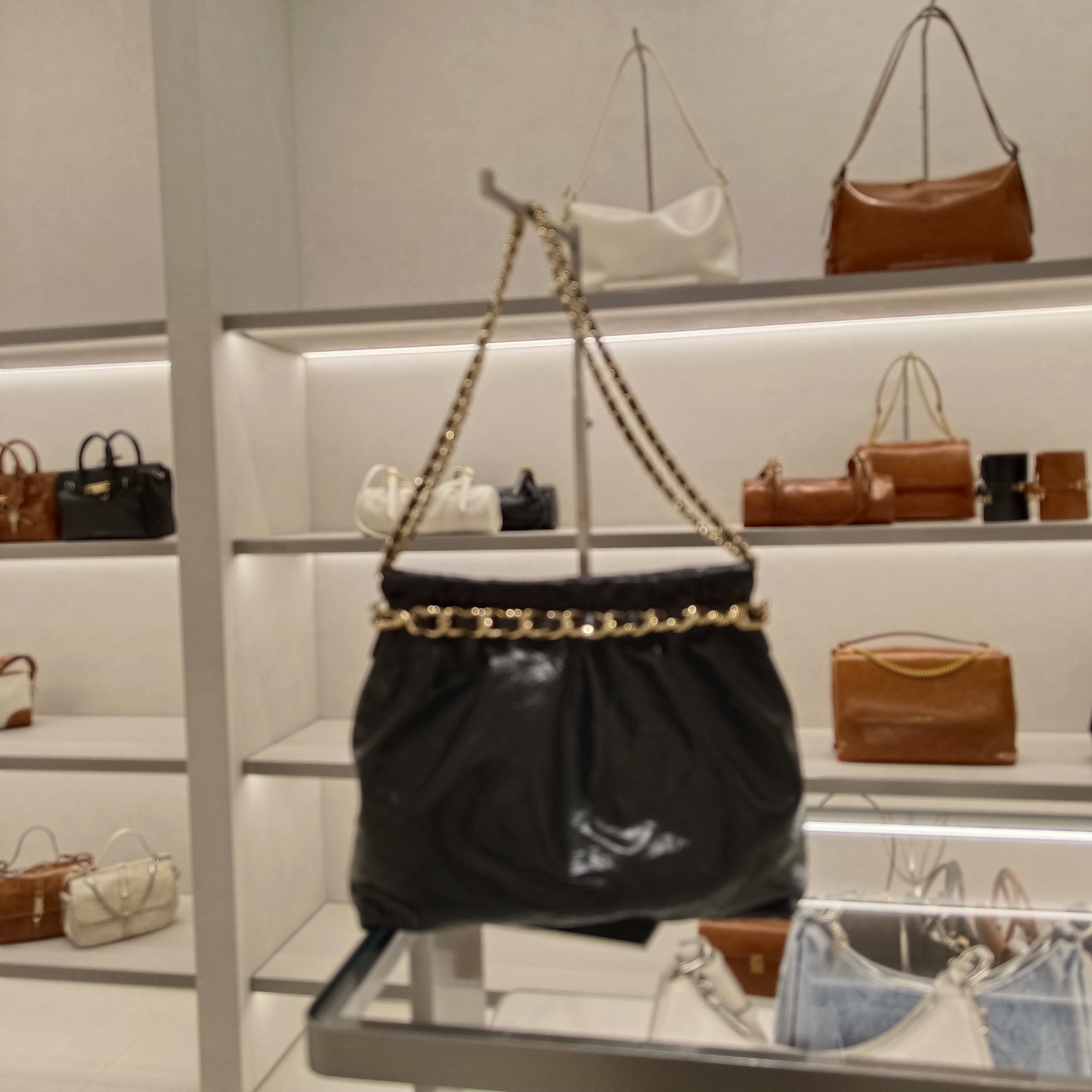 CHARLES&KEITH black chain hobo bag