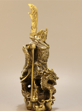 招财关公财神客厅铜像摆件纯铜