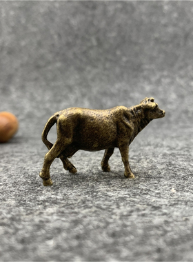 实心奶牛手把件吉祥物金属工艺品