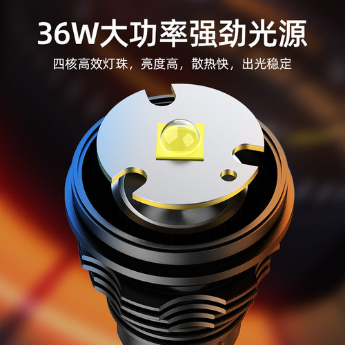 神火L3变焦强光手电筒充电超亮大功率远射探照灯家用户外超长续航 - 图0