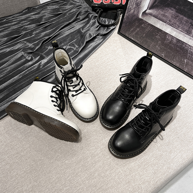 法琪莎旗舰店法琪莎马丁靴女薄款英伦风春秋新款网红百搭学生平底短靴靴子3