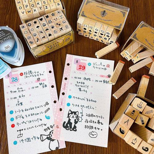 日本kodomo no kao英文字母数字印章日文日期星期手帐生活图标 - 图0