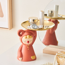 Small Rabbit Tabletop Tray Trays Home Living Room Tea Table Hem soft decorations Xuanxuan Key containing furnishing Degeneration