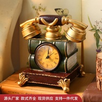 Eurostyle retro desktop clock home bedroom living room nostalgia decorative swing piece office decent board room for creative furnishing